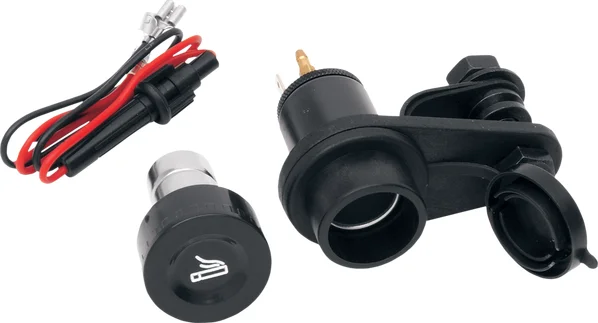 Handlebar-mount Cigarette Lighter Black, 1, nordicamoto.ro