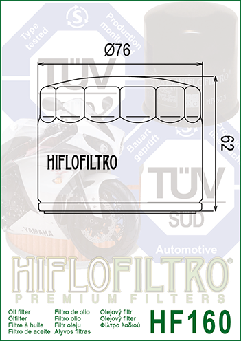 BMW F650–850 GS olajszűrő Hiflofiltro HF160, 2, nordicamoto.ro