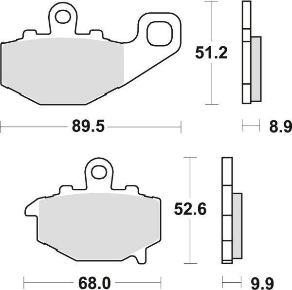TRW organikus hátsó fékbetétek a KAWASAKI ZX6R 600 '94–'16/ZX6R 636 '02–'06/ ER6 '06–'16/VERSYS 650 '07–'14/Z 750 '04–'06/ZX9R '94–'04/Z 1000 / SX '10–/ZX10R '04–'09/GPZ 1100 '95–'98, 1, nordicamoto.ro