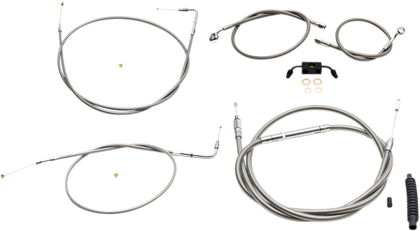 Standard Stainless Braided Handlebar Cable/brake Line Kit Silver, 2, nordicamoto.ro