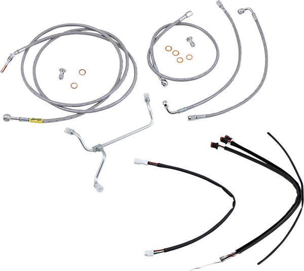 Complete Stainless Braided Handlebar Cable/brake Line Kit Silver, 1, nordicamoto.ro