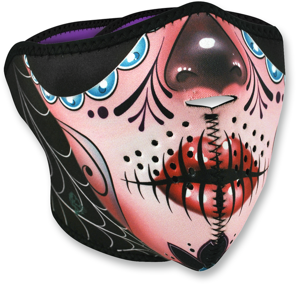 Half Mask Sugar Skull Pink, 1, nordicamoto.ro