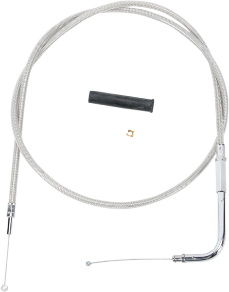 Stainless Braided Throttle Cable Silver, 1, nordicamoto.ro