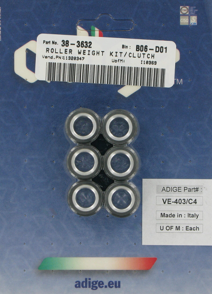Scooter Roller Weight Kit Black, Brass, 2, nordicamoto.ro