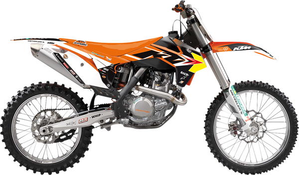 Trophy Graphic Kit With Seat Cover Yellow, Orange, Black, 1, nordicamoto.ro