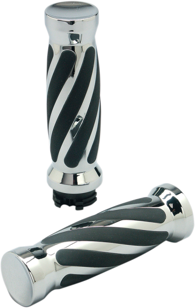 Custom Twisted Rubber Grips Black, 2, nordicamoto.ro