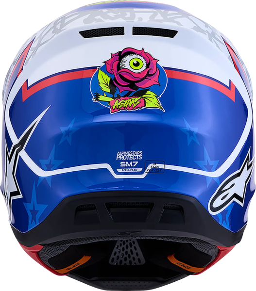 Alpinestars S-M7 Blaster sisak, fehér/kék/piros, XS, 8, nordicamoto.ro