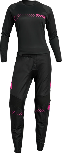 Tricou Dama Thor Sector Minimal Black/Fluo Pink XS, 2, nordicamoto.ro