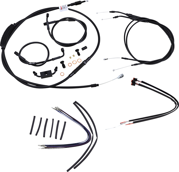 Complete Black Vinyl Handlebar Cable/line Kit For Ape Hanger Handlebars Black, 1, nordicamoto.ro