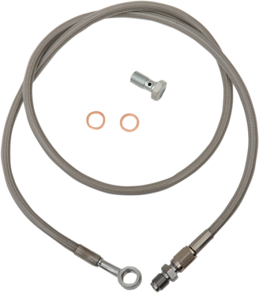 Extended Length Brake Line Silver Oversize [+152 mm (6'')], 1, nordicamoto.ro