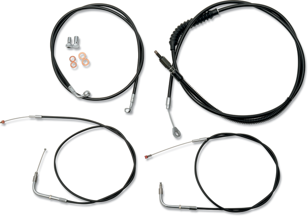 Beach And Bagger Bars Length Cable Kit Stainless Steel Black Coated Hd Black, 2, nordicamoto.ro