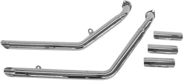 Drag Pipes Exhaust System Chrome, 1, nordicamoto.ro