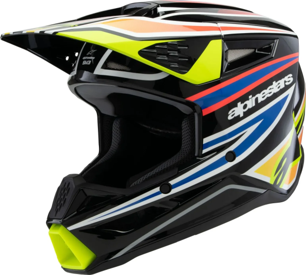 Alpinestars S-M3 Wurx gyermek sisak, fekete/kék/sárga, M méret, 1, nordicamoto.ro