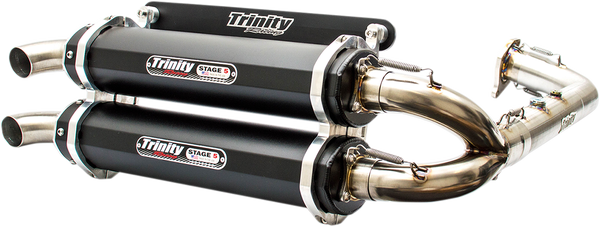 Stage 5 Dual Exhaust System Black, Brushed, 1, nordicamoto.ro
