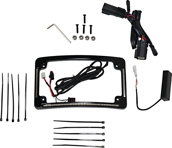 Plug & Play Run/brake/turn Led Radius License Plate Frame Amber, Red, White, 1, nordicamoto.ro