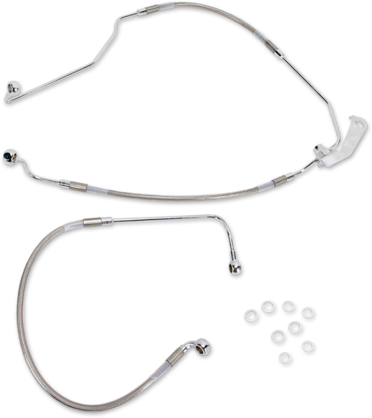 Stainless Steel Brake Line Kit Silver, Clear-coated, 1, nordicamoto.ro