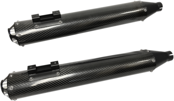 Oval Slip-on Muffler Aluminum|carbon Fiber Black, 1, nordicamoto.ro