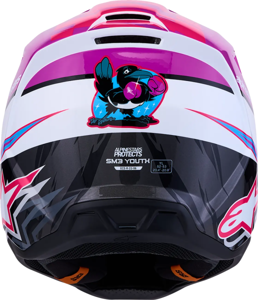 Alpinestars SM3 Falcon gyermek sisak, lila/fehér/rózsaszín, M-es méret, 7, nordicamoto.ro