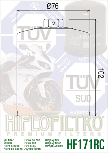 Filtru ulei HARLEY DAVIDSON FLHT ELECTRA GLIDE Hiflofiltro HF171BRC, 1, nordicamoto.ro