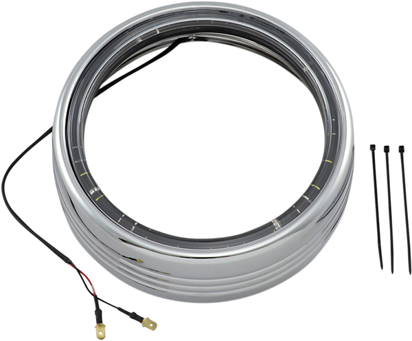 Led Halo Headlight And Passing Light Trim Rings Chrome, 4, nordicamoto.ro