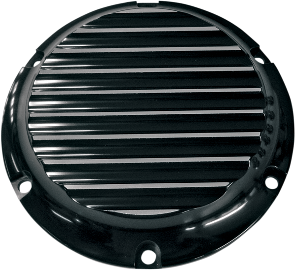 Billet Derby Cover Silver, Black Anodized, 2, nordicamoto.ro