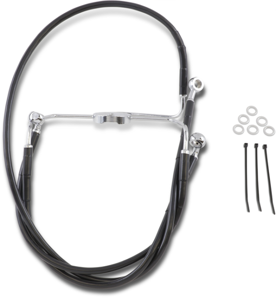Extended Length Black Vinyl Brake Line Kit Black Oversize [+254 mm (10'')], 1, nordicamoto.ro