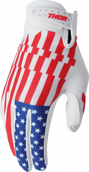 THOR Launchmode Patriot kesztyű, fehér/piros/kék, 8, nordicamoto.ro