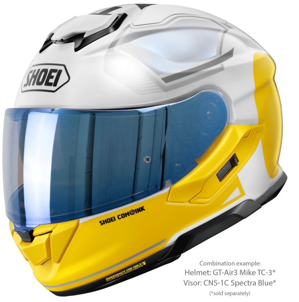SHOEI GT-AIR3 MIKE TC-3 teljes arcú sisak, Alb/Galben (fehér/sárga), S-es méret, 3, nordicamoto.ro