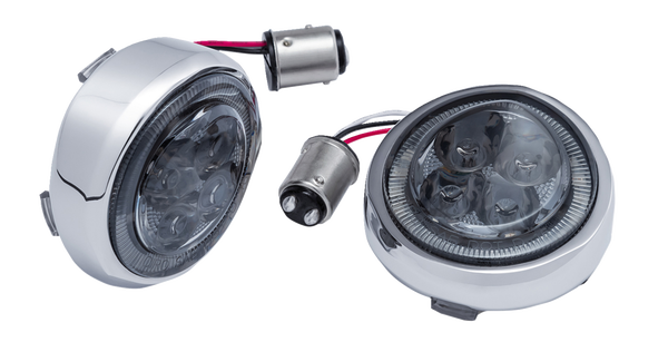 Led Lighted Fang® Rear Signal Light Inserts Chrome, 2, nordicamoto.ro