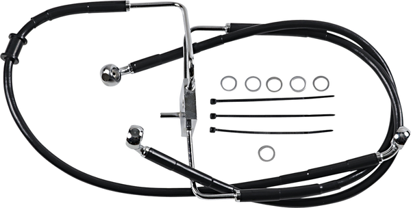 Extended Length Stainless Steel Brake Line Black, Vinyl Coated Oversize [+152 mm (6'')], 1, nordicamoto.ro