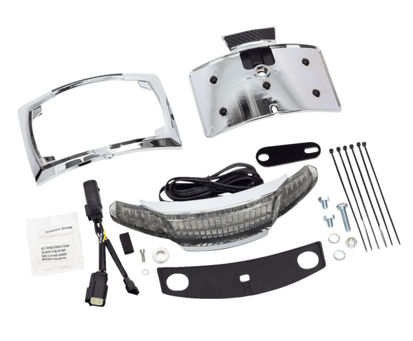 Latitude Tail Light & License Plate Mount With Lightstrike Technology Chrome, 1, nordicamoto.ro