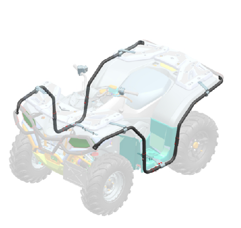 CFMOTO CFORCE 400/450 S/500/520 S ATV oldalsó védőrudak, fekete, 1, nordicamoto.ro