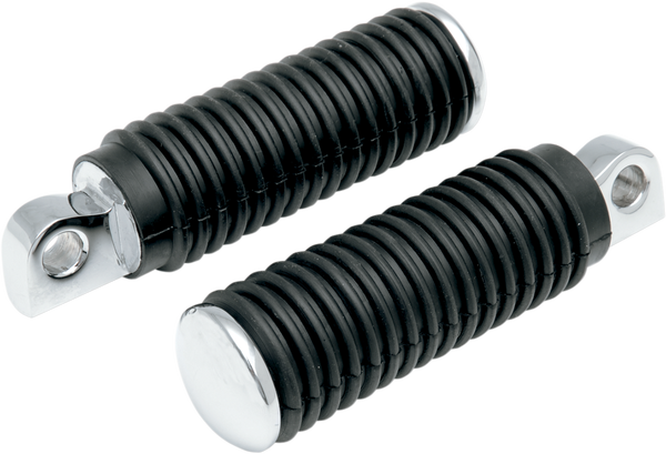 Chrome Footpegs With Rubber Sleeves Black Long, 1, nordicamoto.ro