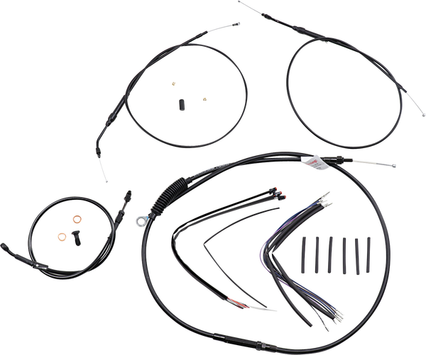 Extended Handlebar Cable And Brake Line Kit For Sportsters With Abs Black, 1, nordicamoto.ro