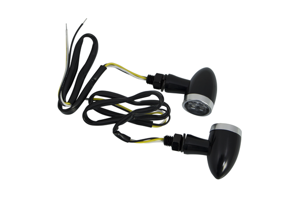 Led Bullet Turn Signal Lights With Rings Black, 1, nordicamoto.ro
