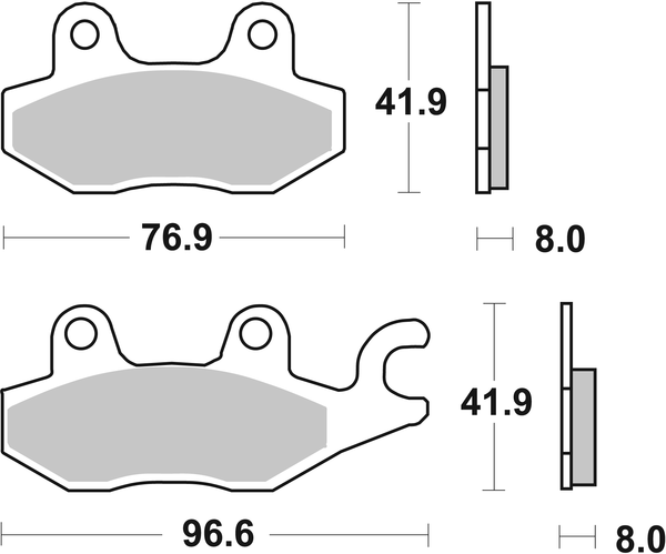Hf Street Ceramic Organic Brake Pads, 1, nordicamoto.ro