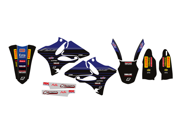 Blackbird Racing Replica Factory Team Yamaha 2022 Graphics Kit With Seat Cover Black, Blue, 2, nordicamoto.ro
