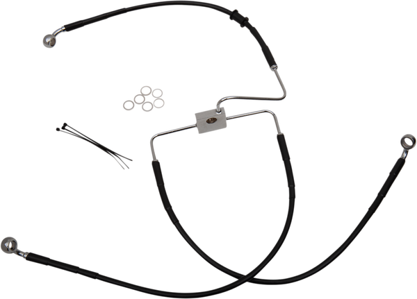Stainless Steel Brake Line Kit Black, Vinyl Coated, 1, nordicamoto.ro