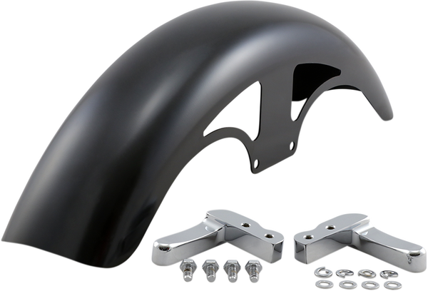 Hugger Front Fender With Mounting Blocks For Softail/dyna Black, 1, nordicamoto.ro