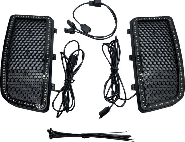 Proglow Color Changing Led Lower Fairing Inserts Black, 3, nordicamoto.ro