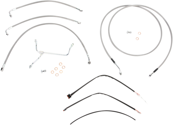 Complete Stainless Braided Handlebar Cable/brake Line Kit Silver, 1, nordicamoto.ro