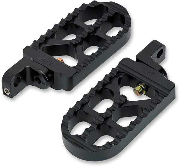 Adjustable Serrated Billet Footpegs Black Long, 1, nordicamoto.ro
