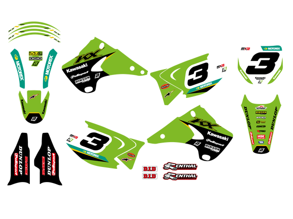 Replica Team Graphic Kits With Seat Covers Black, Green, 1, nordicamoto.ro
