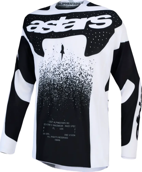 Alpinestars Techstar Swan póló, fehér/fekete, S-es méret, 1, nordicamoto.ro
