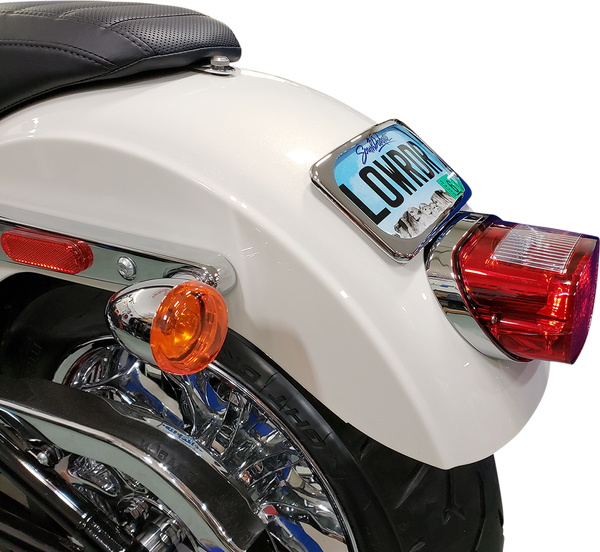 Large Radius Three-bolt Style License Plate Mount Assembly Gloss Black, 4, nordicamoto.ro