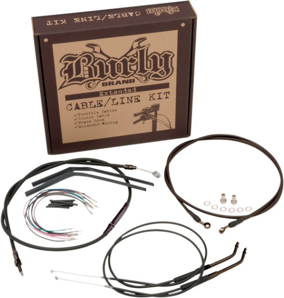 Complete Black Vinyl Handlebar Cable/line Kit For Ape Hanger Handlebars Black, 1, nordicamoto.ro