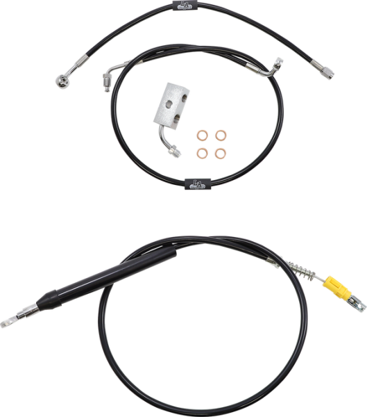 Standard Black Vinyl Braided Handlebar Cable/brake Line Kit Black, 2, nordicamoto.ro