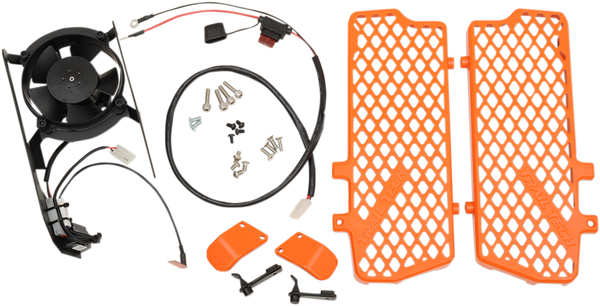 Radiator Fan Kit Black, Orange, 1, nordicamoto.ro
