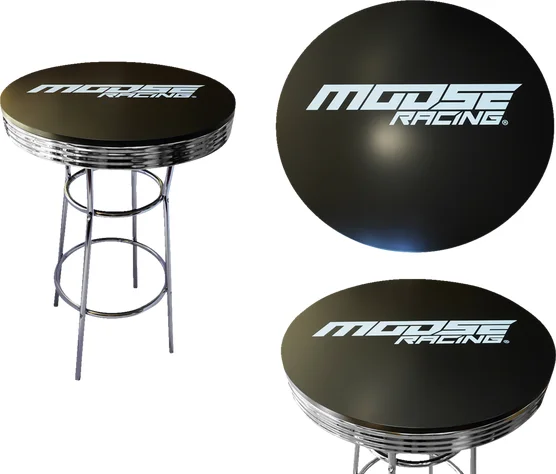 MOOSE RACING Round Pub Table Black, Blue, White, Chrome Plated, 1, nordicamoto.ro