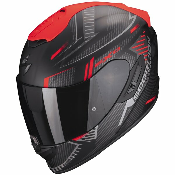 Casca integrala sport/touring SCORPION EXO-1400 EVO AIR SHELL Negru mat/Rosu M, 8, nordicamoto.ro